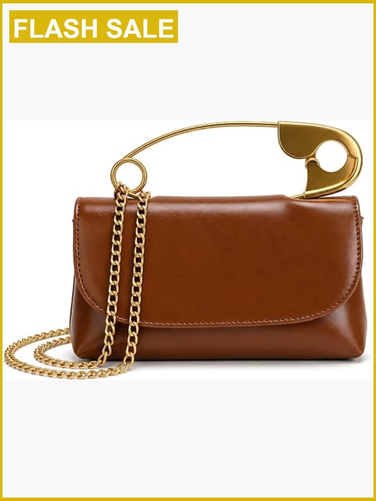 Faux Leather Hobo Crossbody Bag With Gold Chain Handle